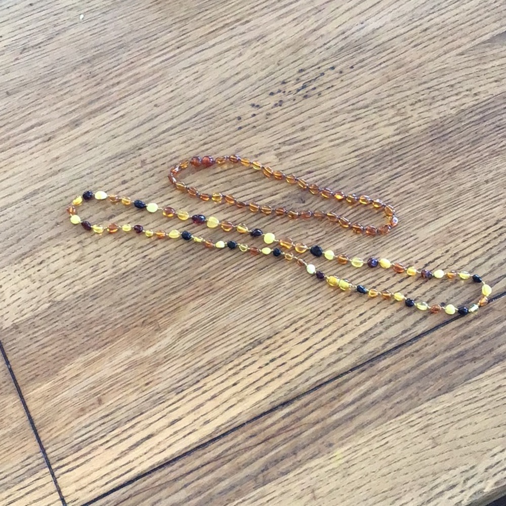 Amber Necklaces. Some say can be used for teething.